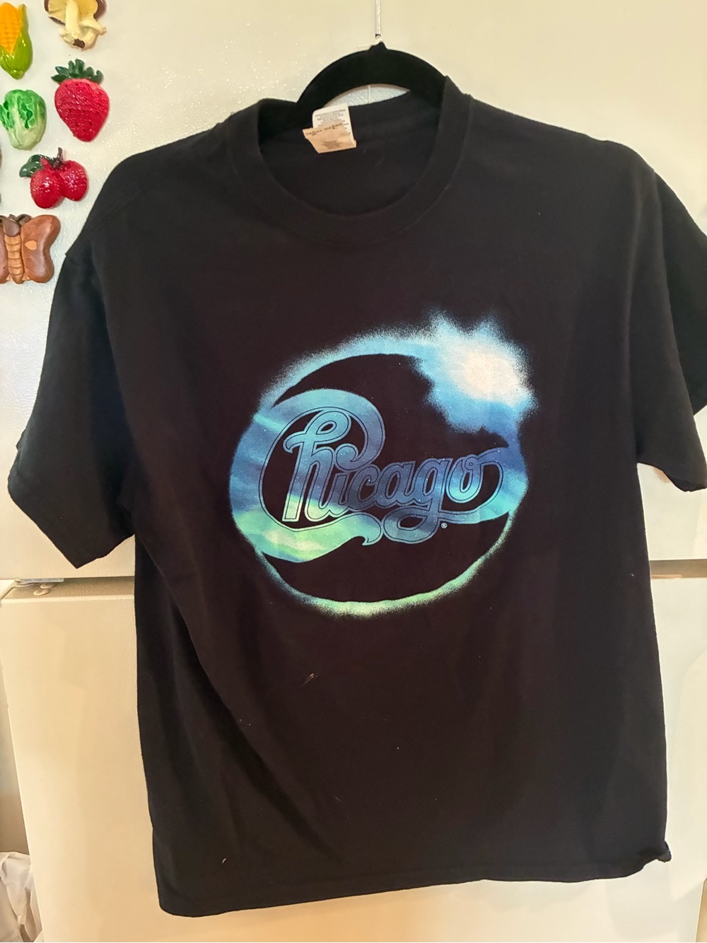 Chicago 2018 Concert Tee Medium Logo Black Graphic Blue Accent